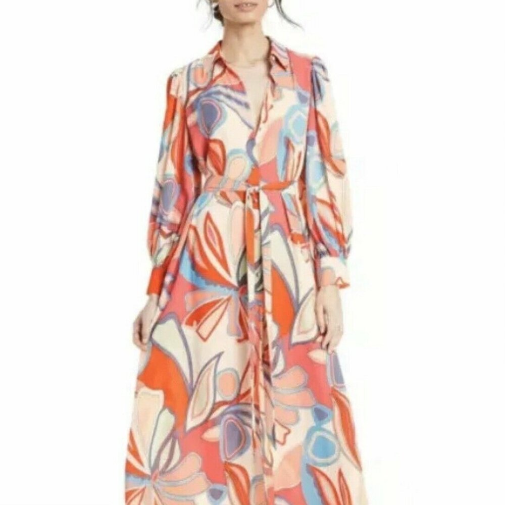 Alexis for Target Mied Floral Long Sleeve Robe Dress Size XS - Picture 3 of 13